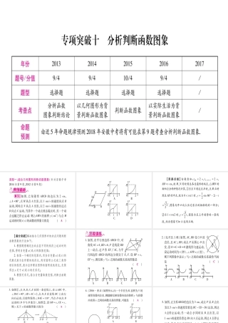 （安徽专版）中考数学总复习 第二轮 中档题突破 专项突破10 分析判断函数图象课件-人教级全册数学课件