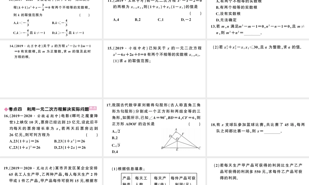 （安徽级数学上册 第21章 一元二次方程小结与复习课件 （新版）新人教版-（新版）新人教级上册数学课件