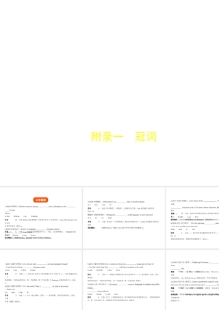 （安徽地区）中考英语复习 附录一 冠词（试卷部分）课件-人教版初中九年级全册英语课件