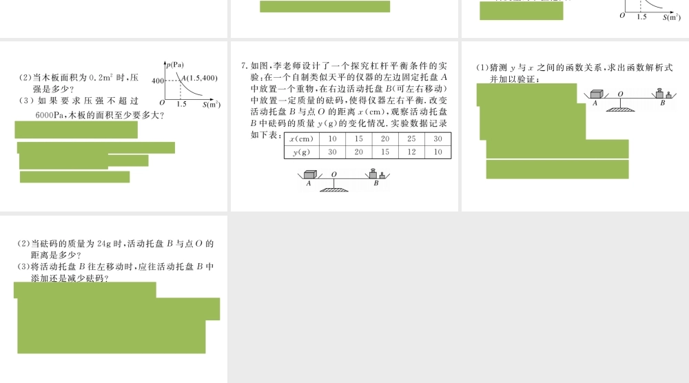 （安徽级数学下册 第二十六章 反比例函数 26.2 第2课时 其他学科中的反比例函数练习课件 （新版）新人教版-（新版）新人教级下册数学课件