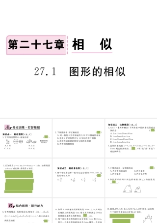 （安徽级数学下册 第二十七章 相似 27.1 图形的相似练习课件 （新版）新人教版-（新版）新人教级下册数学课件