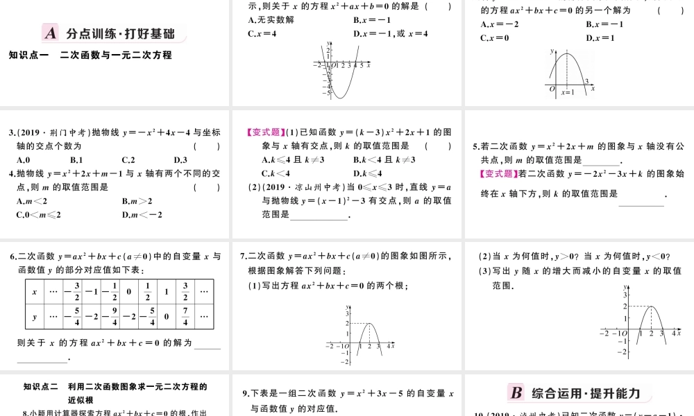（安徽级数学上册 第22章 二次函数 22.2 二次函数与一元二次方程课件 （新版）新人教版-（新版）新人教级上册数学课件