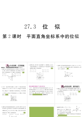 （安徽级数学下册 第二十七章 相似 27.3 第2课时 平面直角坐标系中的位似练习课件 （新版）新人教版-（新版）新人教级下册数学课件