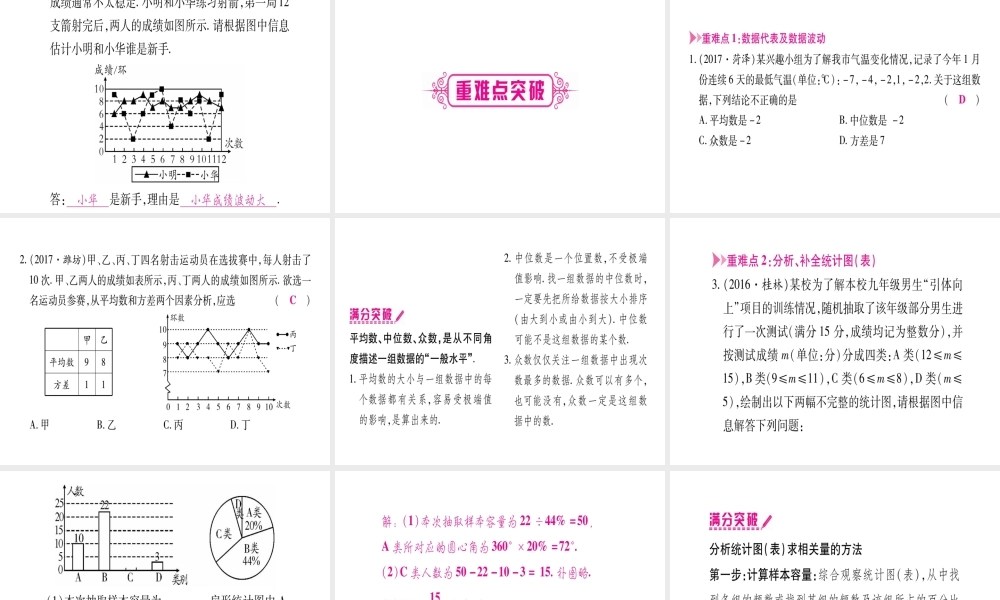 （安徽专版）中考数学总复习 第一轮 考点系统复习 第8章 统计与概率 第1节 统计课件-人教级全册数学课件