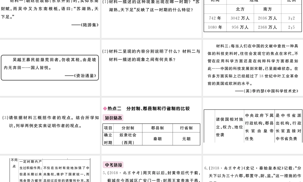 （安徽级历史下册 第二单元 辽宋夏金元时期：民族关系发展和社会变化小结习题课件 新人教版-新人教级下册历史课件