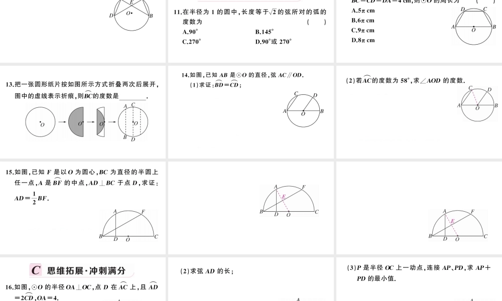 （安徽级数学上册 第24章 圆 24.1 圆的有关性质 3弧、弦、圆心角课件 （新版）新人教版-（新版）新人教级上册数学课件