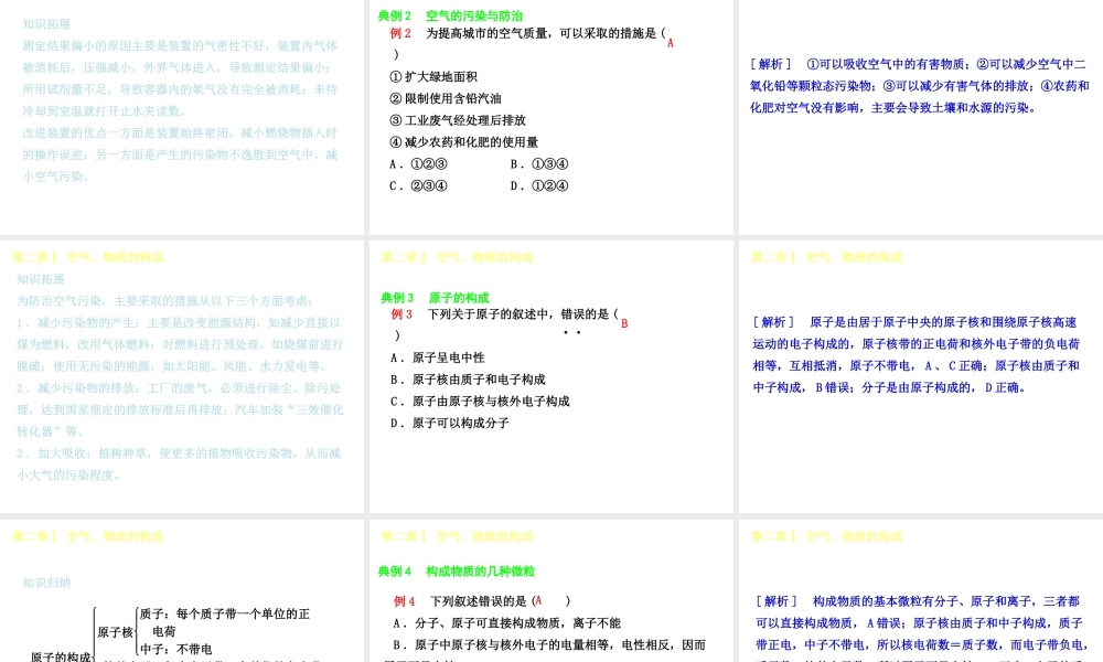 （小复习）2014-2015中考化学 九上 第二章 空气物质的构成课件 （新版）粤教版