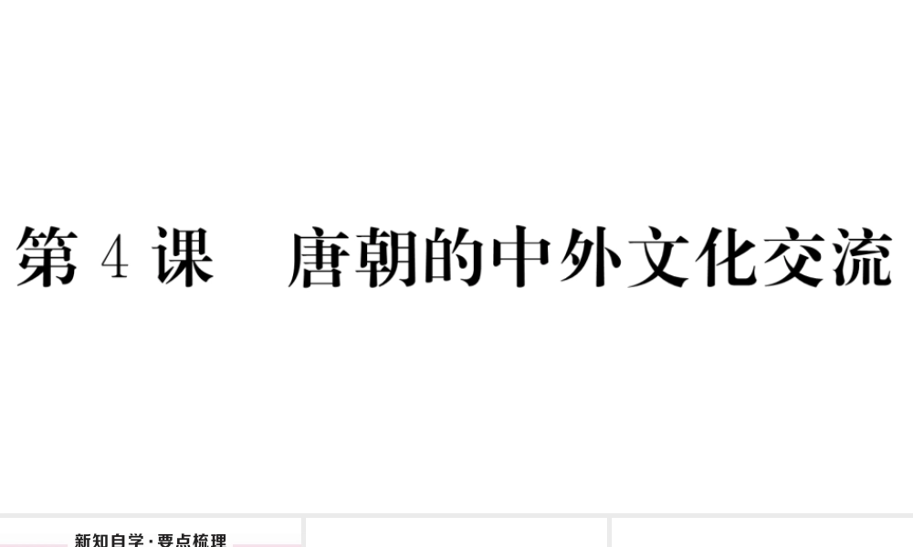（安徽级历史下册 第一单元 隋唐时期：繁荣与开放的时代 第4课 唐朝的中外文化交流习题课件 新人教版-新人教级下册历史课件