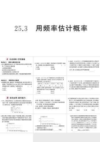 （安徽级数学上册 第25章 概率初步 25.3 用频率估计概率课件 （新版）新人教版-（新版）新人教级上册数学课件