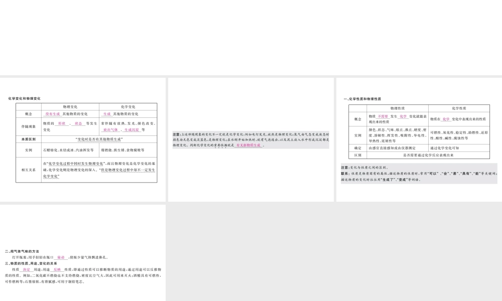 （安徽专用）秋九年级化学上册 第1单元 走进化学世界 课题1 物质的变化和性质课件 （新版）新人教版-（新版）新人教版初中九年级上册化学课件