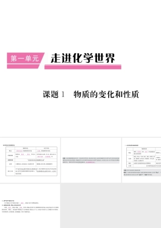 （安徽专用）秋九年级化学上册 第1单元 走进化学世界 课题1 物质的变化和性质课件 （新版）新人教版-（新版）新人教版初中九年级上册化学课件