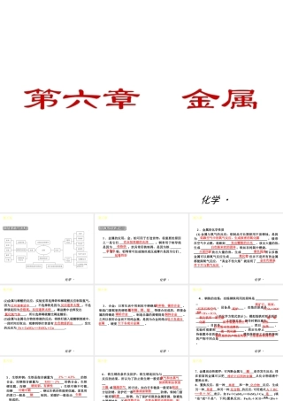 （小复习）2014届中考化学 第六章 金属（知识框架+教材分析+典型精析+实战演练+针对训练）课件 粤教版