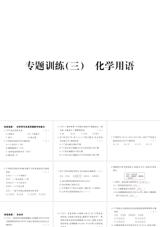 （安徽专用）秋九年级化学上册 专题训练（三）化学用语课件 （新版）新人教版-（新版）新人教版初中九年级上册化学课件
