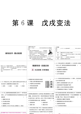 （安徽专级历史上册 第二单元 近代化的早期探索与民族危机的加剧 6 戊戌变法习题课件 新人教版-新人教级上册历史课件