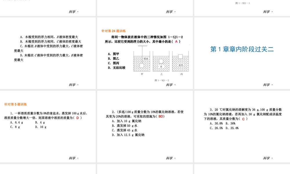 （小复习）2015届中考科学 八上课件 浙教版