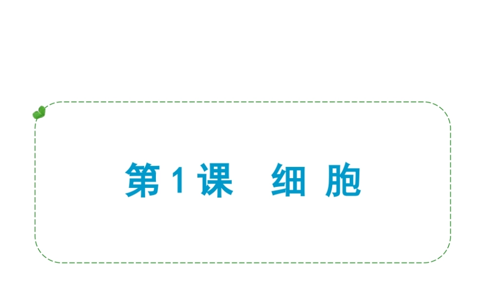 （小复习）浙江省2014年中考科学专题复习 第1课 细胞课件