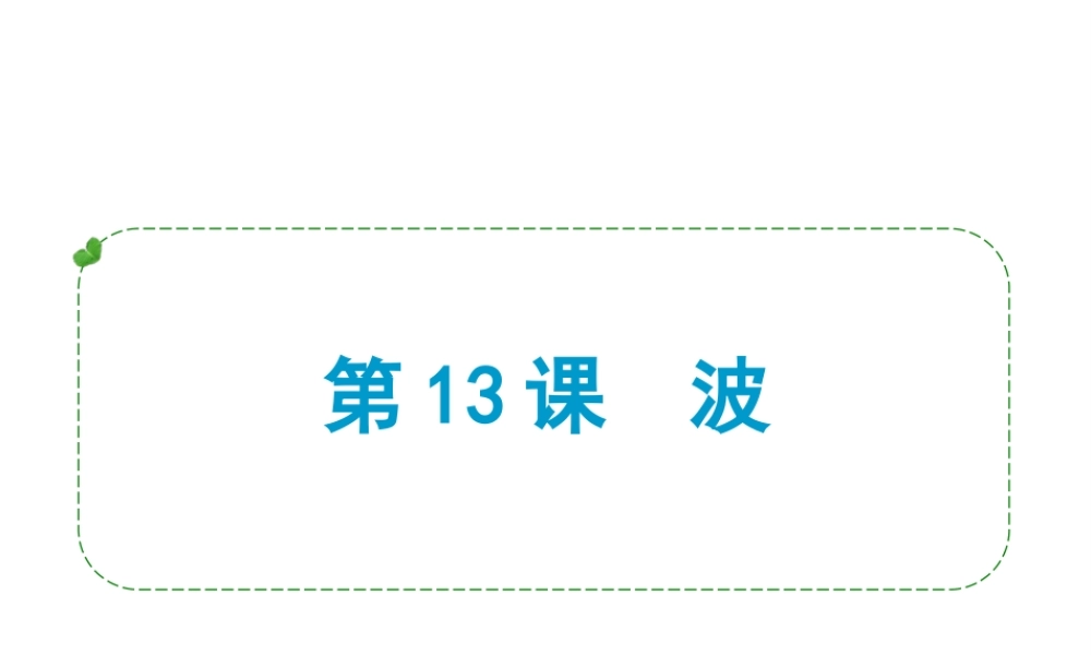 （小复习）浙江省2014年中考科学专题复习 第13课 波课件