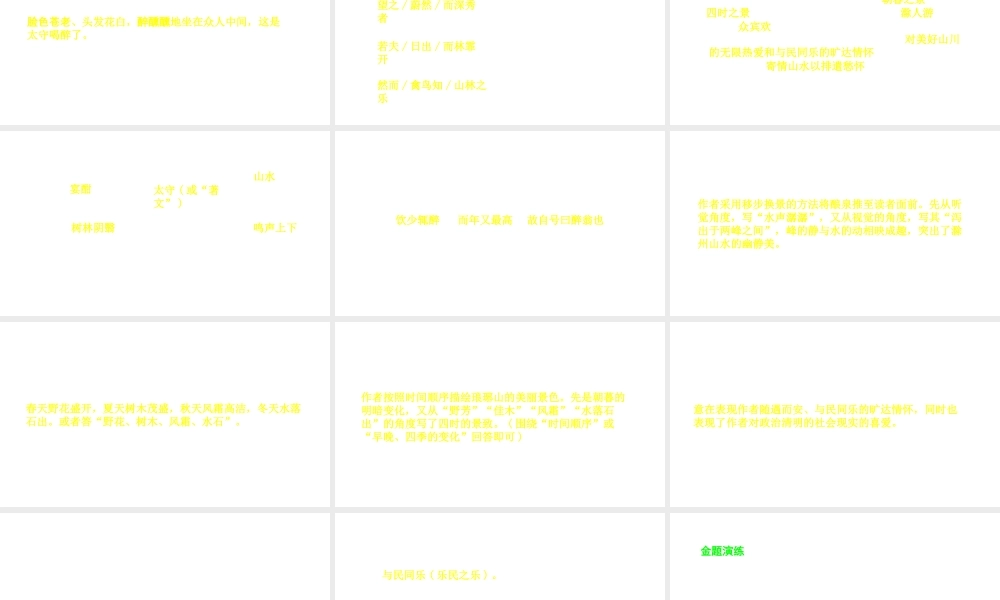 （安徽专用）中考语文 专题复习四 文言文阅读 第13篇 醉翁亭记课件-人教版初中九年级全册语文课件