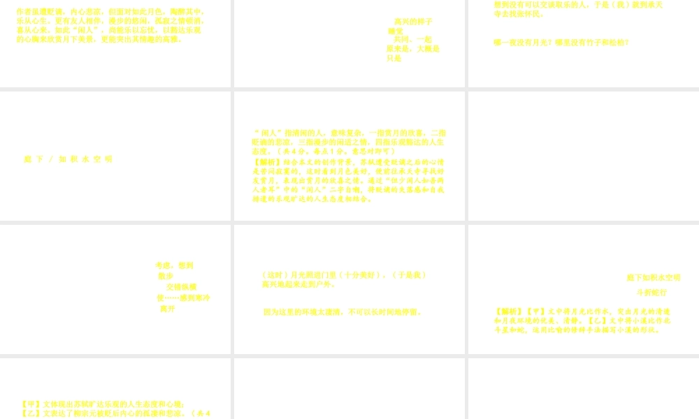 （安徽专用）中考语文 专题复习四 文言文阅读 第15篇 记承天寺夜游课件-人教版初中九年级全册语文课件