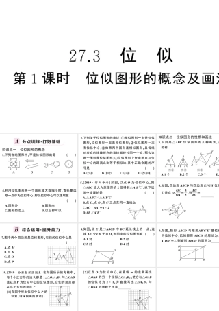（安徽专级数学下册 第27章 相似 27.3 位似（第1课时 位似图形的概念及画法）课件（新版）新人教版-（新版）新人教级下册数学课件