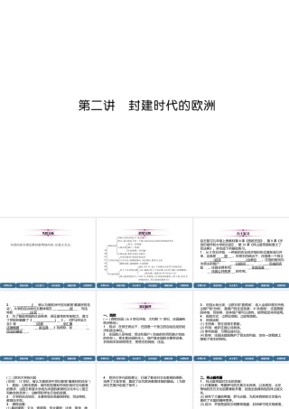 （宜宾专版）中考历史总复习 第1编 教材考点速查 第3部分 世界古代史 第2讲 封建时代的欧洲课件-人教版初中九年级全册历史课件