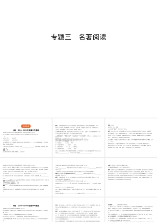 （安徽专用）中考语文总复习 第一部分 语文积累与运用 专题三 名著阅读（试题部分）课件-人教版初中九年级全册语文课件