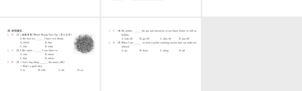 （安徽专版）秋九年级英语全册 Unit 9 I like music that I can dance to（第4课时）Section A（4a-4c）习题课件 （新版）人教新目标版-（新版）人教新目标版初中九年级全册英语课件