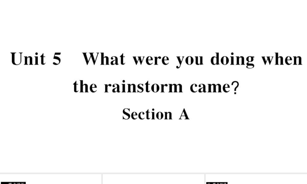 （山西专版）八年级英语下册 Unit 5 What were you doing when the rainstorm came Section A习题课件（新版）人教新目标版-（新版）人教新目标版初中八年级下册英语课件