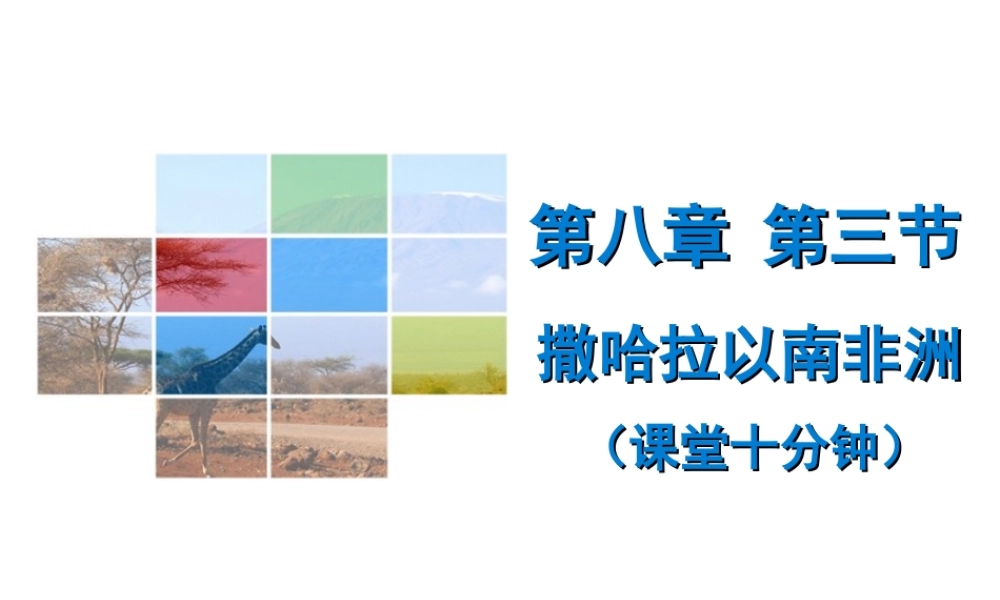 （广东专版）七年级地理下册 第八章 第三节 撒哈拉以南非洲课堂十分钟课件 （新版）新人教版-（新版）新人教版初中七年级下册地理课件