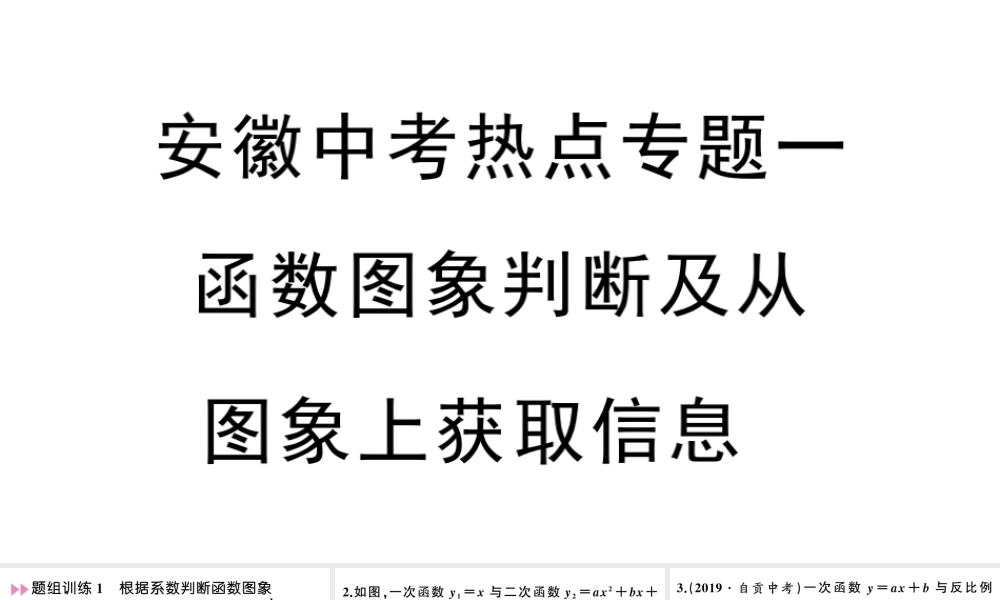 （安徽专级数学下册 热点专题一 函数图像判断及从图像上获取信息课件（新版）新人教版-（新版）新人教级下册数学课件
