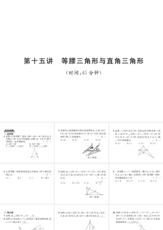 （宜宾专版）中考数学总复习 第一编 教材知识梳理篇 第4章 图形的初步认识与三角形 第15讲 等腰三角形与直角三角形（精练）课件-人教版初中九年级全册数学课件