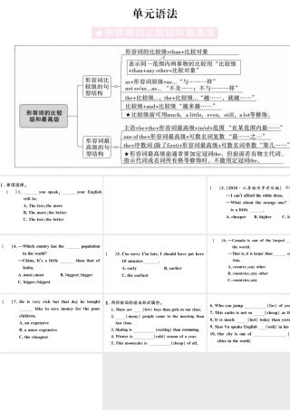 （山西专版）八年级英语下册 Unit 7 What’s the highest mountain in the world单元语法习题课件（新版）人教新目标版-（新版）人教新目标版初中八年级下册英语课件