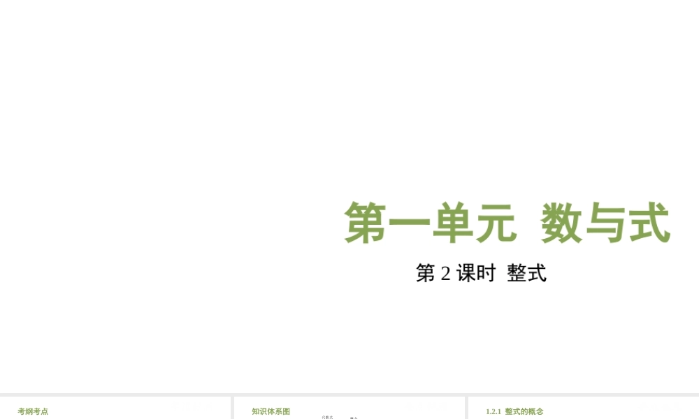 （安徽专用）中考数学复习 1.2 整式课件-人教级全册数学课件