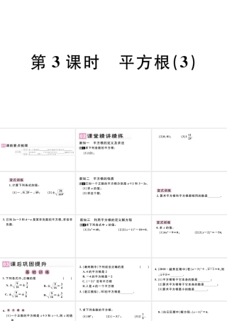 （广东专版）七年级数学下册 第六章 实数 6.1平方根课件3（新版）新人教版-（新版）新人教版初中七年级下册数学课件