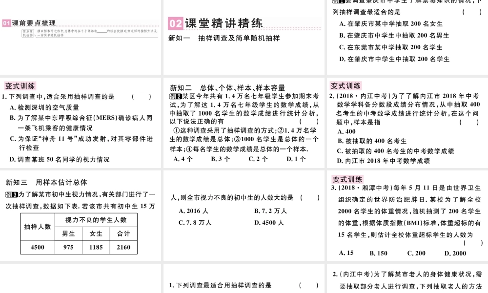 （广东专版）七年级数学下册 第十章 数据的收集、整理与描述 10.1 统计调查课件2（新版）新人教版-（新版）新人教版初中七年级下册数学课件