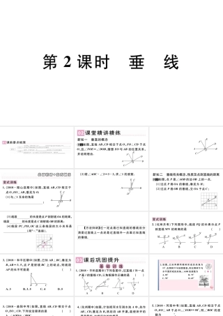 （广东专版）七年级数学下册 第五章 相交线与平行线 5.1 相交线 5.1.2 垂线课件（新版）新人教版-（新版）新人教版初中七年级下册数学课件