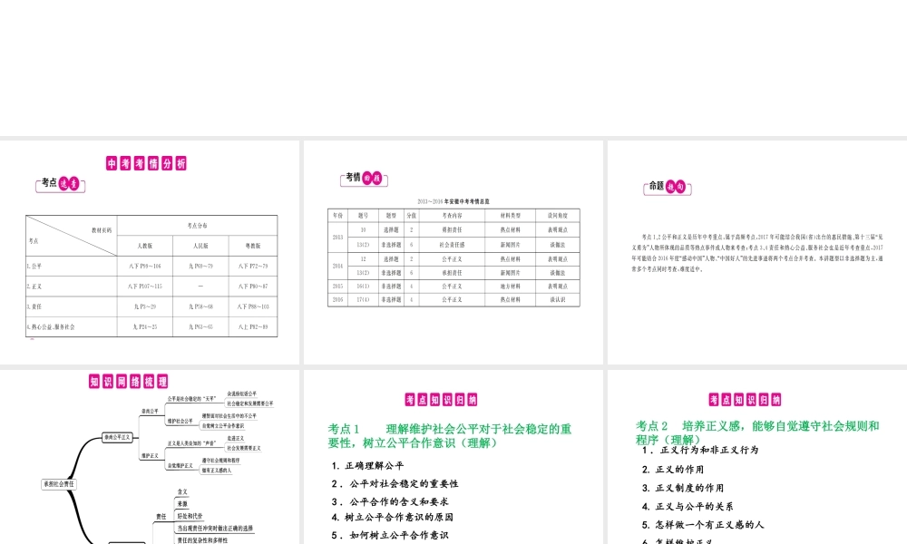 （安徽专用）中考政治总复习 第八单元 承担社会责任课件-人教版初中九年级全册政治课件