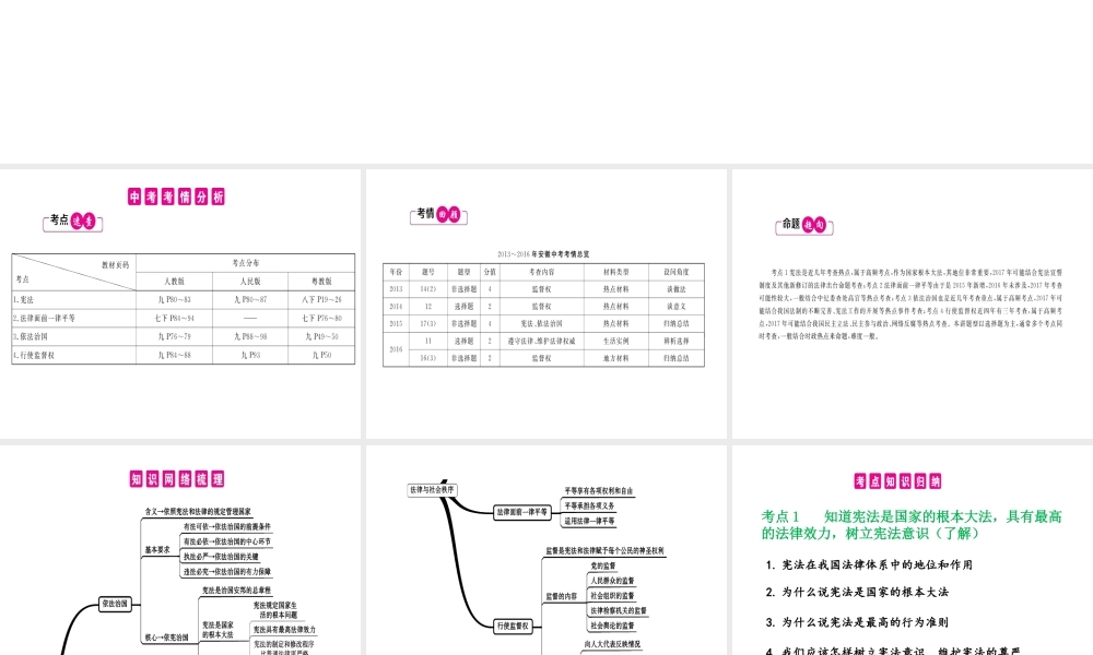 （安徽专用）中考政治总复习 第九单元 法律与社会秩序任课件-人教版初中九年级全册政治课件