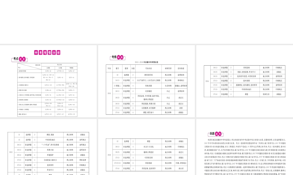 （安徽专用）中考政治总复习 第十单元 认识国情 爱我中华课件-人教版初中九年级全册政治课件