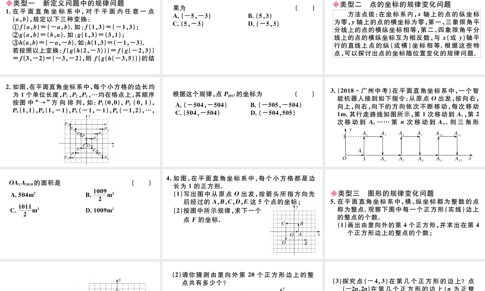 （广东专版）七年级数学下册 微专题 平面直角坐标系中的变化规律（中考热点）课件（新版）新人教版-（新版）新人教版初中九年级下册数学课件
