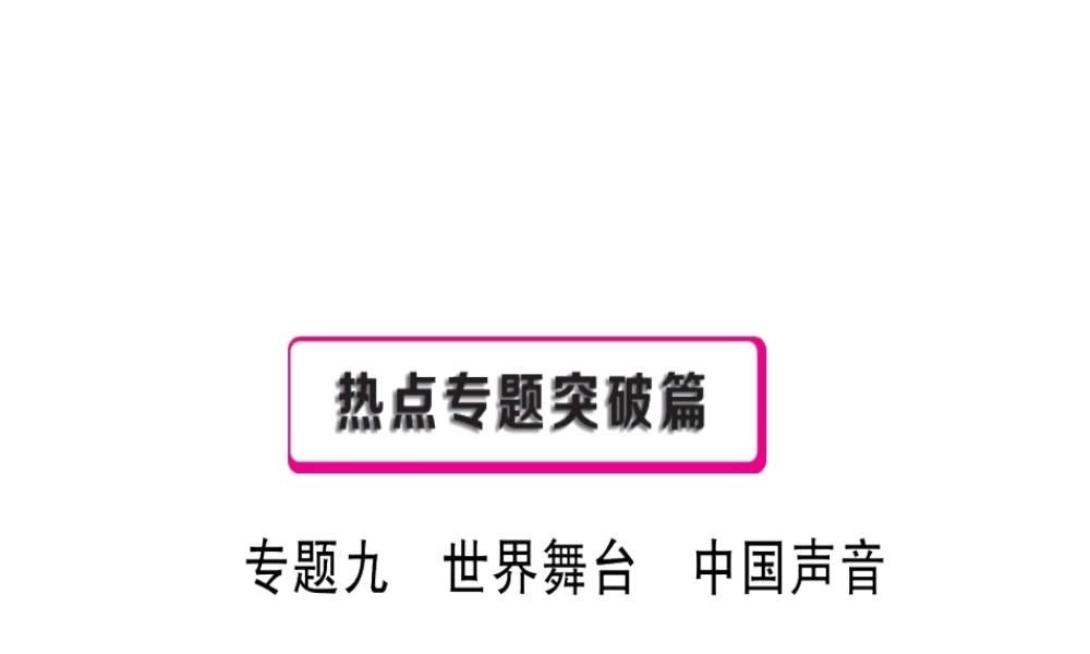 （安徽专用）中考政治总复习 专题九 世界舞台 中国声音课件-人教版初中九年级全册政治课件