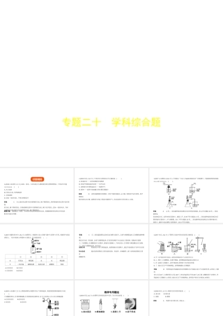 （山东专版）中考化学复习 专题二十 学科综合题（试卷部分）课件-人教版初中九年级全册化学课件