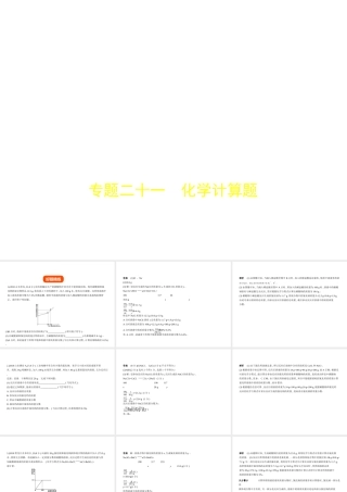 （山东专版）中考化学复习 专题二十一 化学计算题（试卷部分）课件-人教版初中九年级全册化学课件