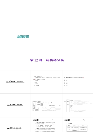 （山西地区）中考化学总复习 第一篇 考点聚焦 第12讲 物质的分类课件-人教版初中九年级全册化学课件