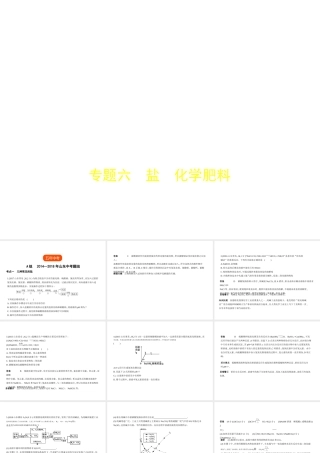 （山东专版）中考化学复习 专题六 盐 化学肥料（试卷部分）课件-人教版初中九年级全册化学课件