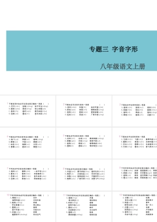 （山西专版）八年级语文上册 专题三 字音字形课件 新人教版-新人教版初中八年级上册语文课件