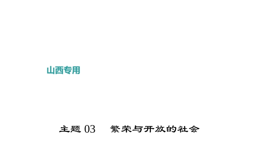 （山西地区）中考历史 主题03 繁荣与开放的社会课件-人教版初中九年级全册历史课件