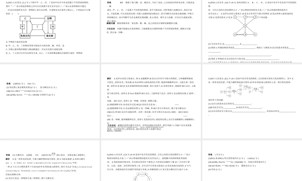 （山东专版）中考化学复习 专题十五 物质的检验、分离和提纯（试卷部分）课件-人教版初中九年级全册化学课件