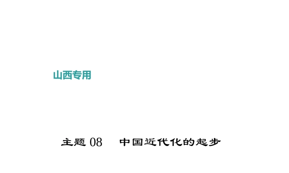 （山西地区）中考历史 主题08 中国近代化的起步课件-人教版初中九年级全册历史课件