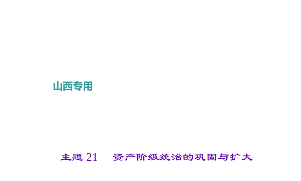 （山西地区）中考历史 主题21 资产阶级统治的巩固与扩大课件-人教版初中九年级全册历史课件